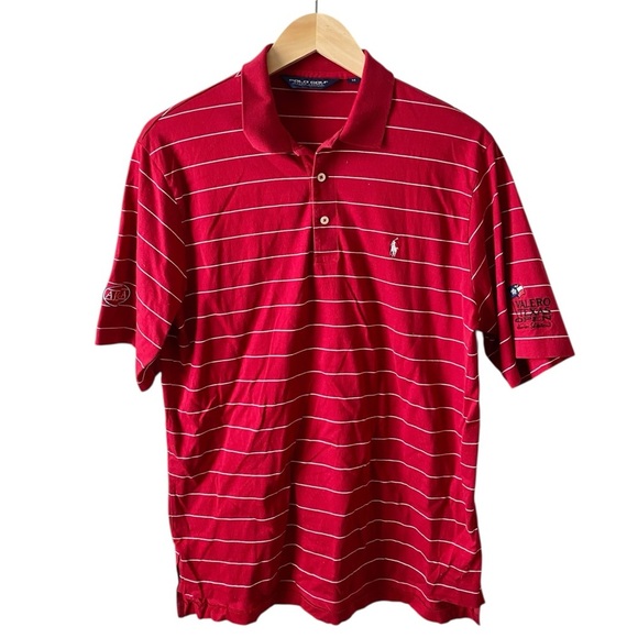 Polo Ralph Lauren Golf Mens Medium Red Classic Embroidered Pony Logo Polo Shirt - Picture 1 of 7